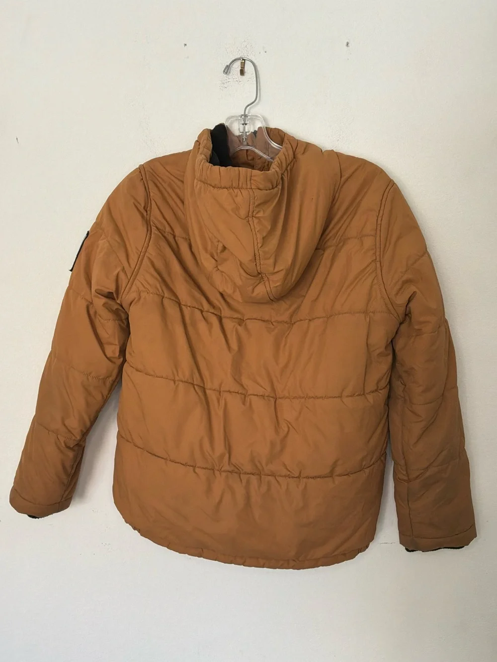 Timberland Youth Hooded Puffer Jacket | Brown Insulated Coat | Size Medium 10/12